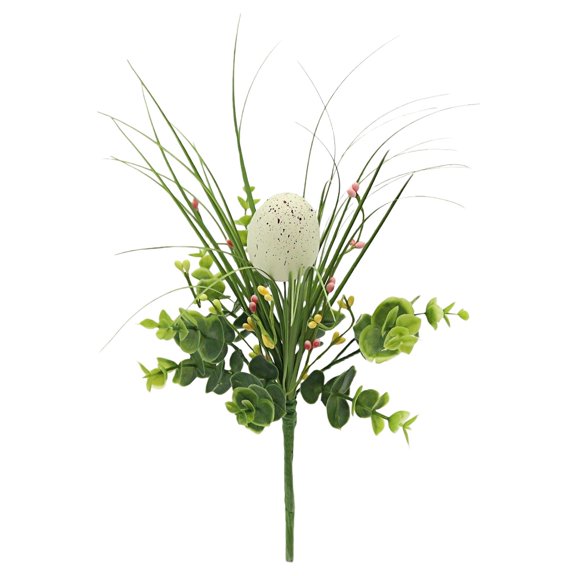 1 Pcs Easter Egg Picks,Artificial Speckled Egg And Berry Green Leaves Stems,15.75 Inch Decorative Easter Picks And Sprays,For Home Easter Spring Flower Arrangements Wreath Table Decorations,C