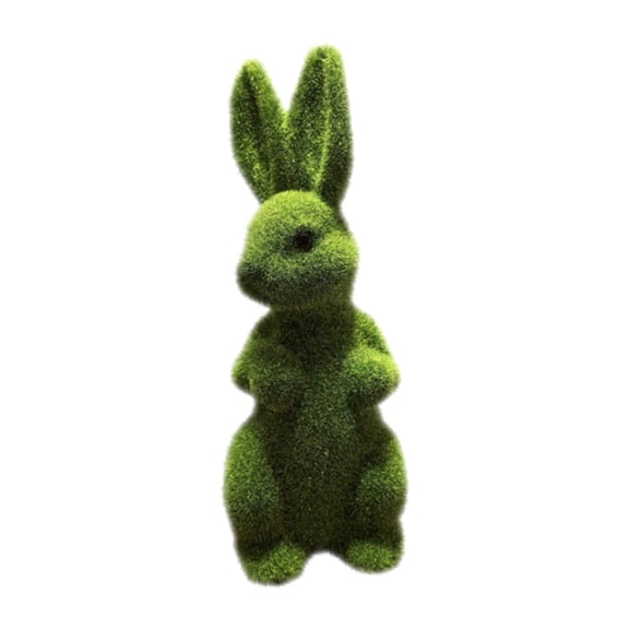 1 Pcs Easter Moss Bunny Figurine, Easter Bunny Decorative Ornament Garden Decoration Artificial Green Moss Rabbit Sculpture Easter Decoration Party Gifts Baking Table and Home Decoration