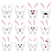 1 Pcs Easter Paper Baking Cups Easter Egg Bunny Flower Cupcake Wrappers Colorful Scalloped Edge Cupcake Muffin Cases for Easter Spring Dessert Decoration