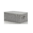 thumbnail image 1 of 1 Pcs Fabric Storage Bins with Lids 15 x 10 x 6'' Stackable Foldable Storage Bins with Lid and Handle Rigid Collapsible Storage Box Clothes Storage Cubes Closet Organizers Containers, gray, 1 of 6