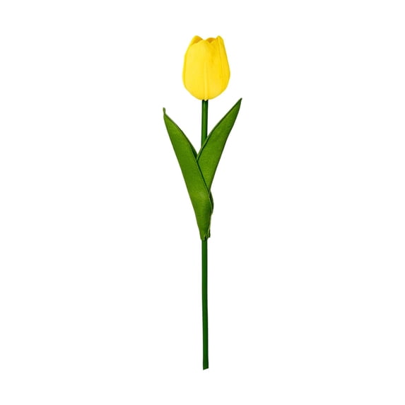 1 Pcs Fake Tulips Artificial Flowers,13.4 Inch Faux Tulips Flowers With Stems,Realistic Silk Flower For Home Kitchen Decor,Wedding Party Decor,Table Centerpieces,Valentine'S Day Gifts,Yellow