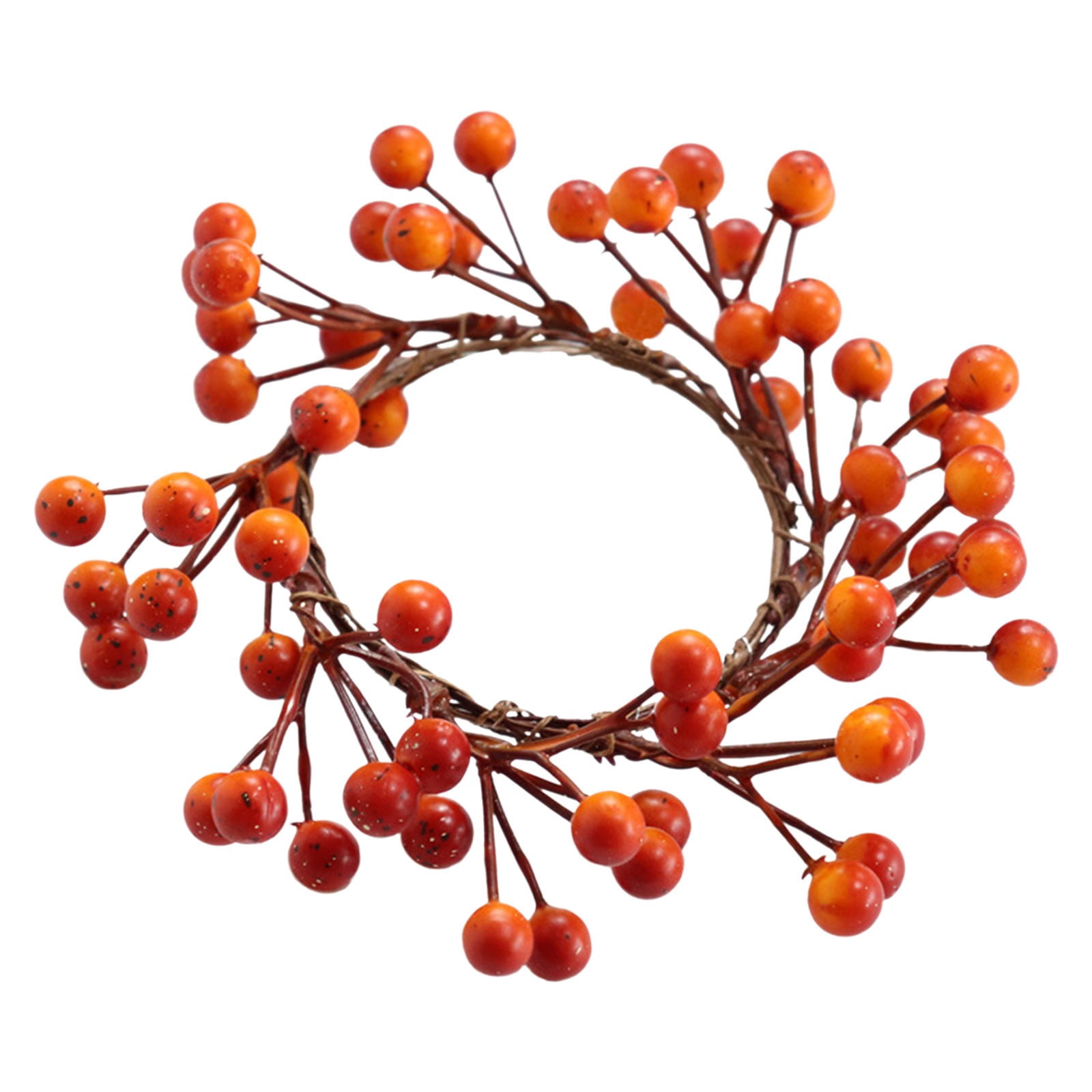 1 Pcs Fall Candle Rings with Artificial Orange Berries Mini Berry Twig ...