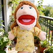1 Pcs Family Hand Puppets 13 Inch Grandparents, Mom & Dad, Brother & Sister Plush Hand Puppet Toys Role-Play Toy Puppets for Storytelling Imaginative Pretend Play Teaching PreschoolMom