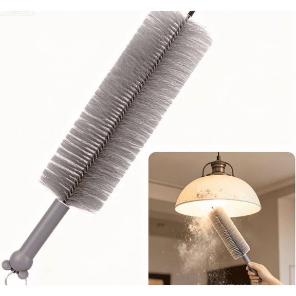 1 Pcs Fan Cleaning Brush Bendable Cobweb Duster - Microfiber Head, Washable - Ideal for Ceiling Fan Blades, Air Vents, Curtains, Cars - Reusable Dust Remover