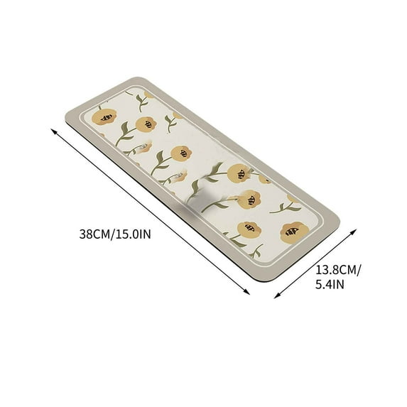 1 Pcs Fantasy Style Faucet Draining Mat, Faucet Draining Mat for Kitchen Sink, Diatom Mud Faucet Non-slip Drain Pad Sink Mat, Drying Mat for Kitchen Counter & Bathroom Kitchen Sink Splash Guard