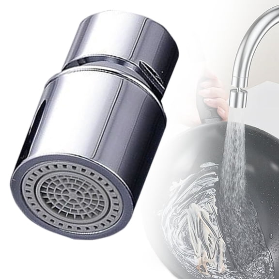 1 Pcs Faucet Aerator,360 Swivel Kitchen Sink Faucet Aerator,Big Angle Twist,Dual-function 2-Flow Sprayer Faucet Head,Sink Sprayer Attachement,Faucet Replacement Part 1.06x1.71in,Chrome