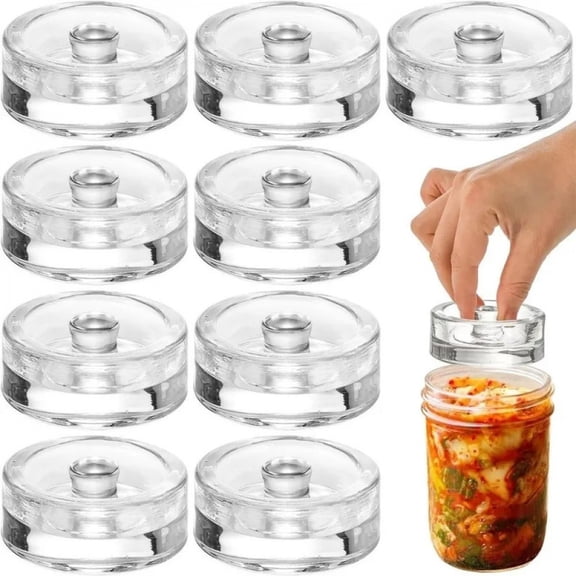 1 Pcs Fermented Glass Weights Clear with Handle Heavy Fermenting Weights Kitchen Gadgets Sealed Cheeseits Fermentation Household