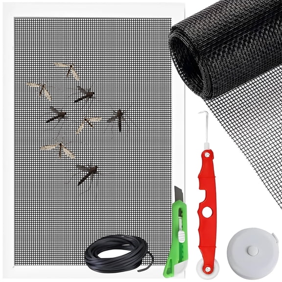 1 Pcs Fiberglass Window Screen, 47.2 x 157.5 in Anti-Insect Mesh, Invisible Design, Transparency, Includes Full Tool Set, Easy to Install, Cuttable, for Window Screen Replacement Kit