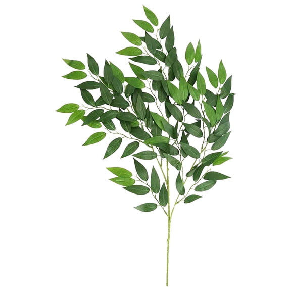 1 Pcs Ficus Tree Leaves Branches Artificial Greenery Stems Spring Silk Green Leaves Plants for Wreath Benjamina Tree Indoor Outdoor Porch DIY Wedding Party Farmhouse Wall Decor