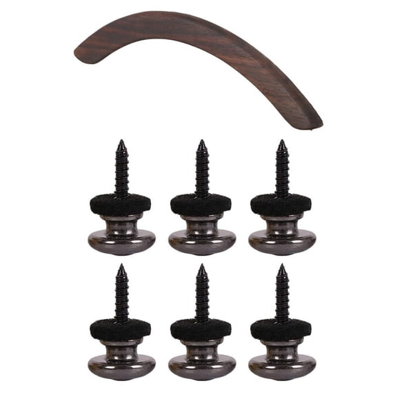 1 Pcs Figured Solid Guitar Arm Rest Guitar Parts Replacement & 6 Pcs Mushrooms Head Guitar Strap Buttons Strap Locks