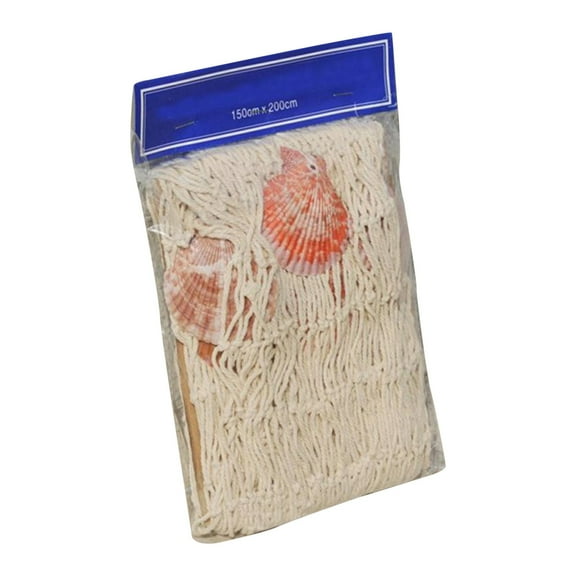 1 Pcs Fish Net Decorative Wall Hanging, Fishing Net Wall Hangings Ornamen Nautical Ocean Theme with Shell Birthday Party Door Stickers Home Decoration 79x40"