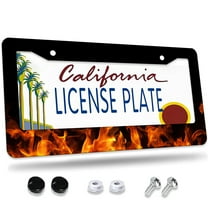 1 Pcs Flame License Plate Frame License Plate Frame,License Plate Cover for Car Decorative Parts,Aluminum License Plate Bracket Holder Rust-Proof for US Standard Car