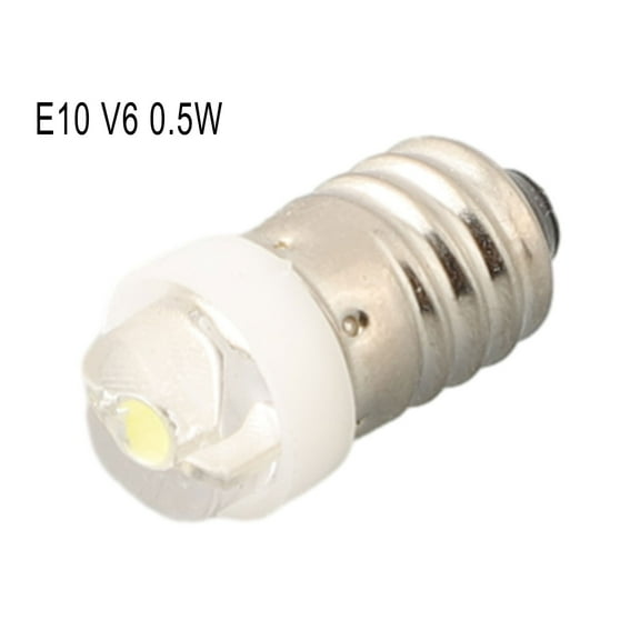 1 Pcs Flashlight Bulb 6V 0.5W 6000K White LED E10 Replacement Bulb for Flashlight Lantern Torch Outdoor Replacement Parts