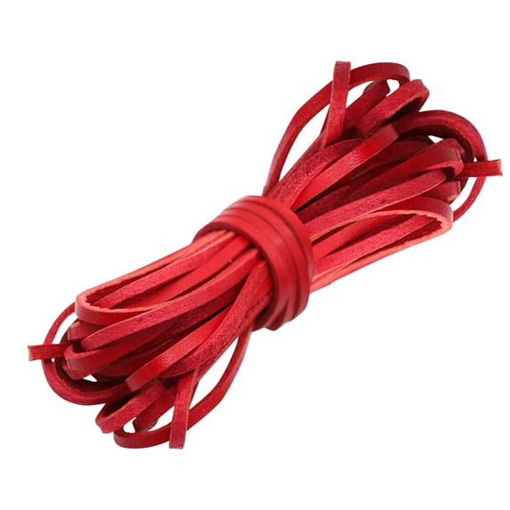 1 Pcs Flat Leather Cord, Velvet Cords Rope Thread String, Strip Cord Braiding String Tan for Jewelry Making, Leather Shoe Lace, Arts & Craft DIY 3mm x 5m
