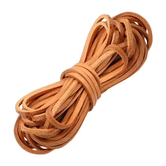 1 Pcs Flat Leather Cord, Velvet Cords Rope Thread String, Strip Cord Braiding String Tan for Jewelry Making, Leather Shoe Lace, Arts & Craft DIY 3mm x 5m