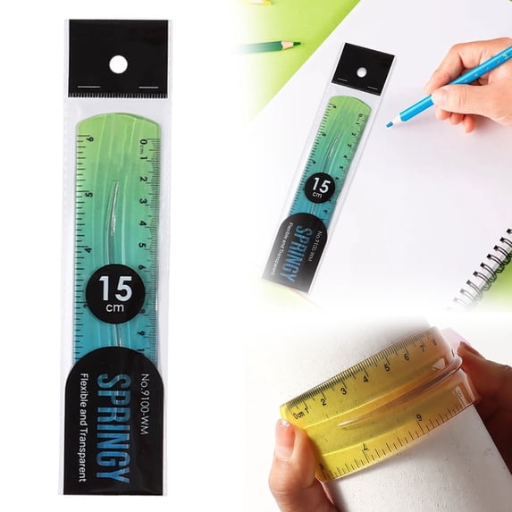 1 Pcs Flexible Ruler,5.9 Inch Bendable Ruler for ,Soft Plastic Ruler, Ruler for Office,Gradient Colored Flex Ruler,Soft Ruler for ,s with Centimeter and Inch