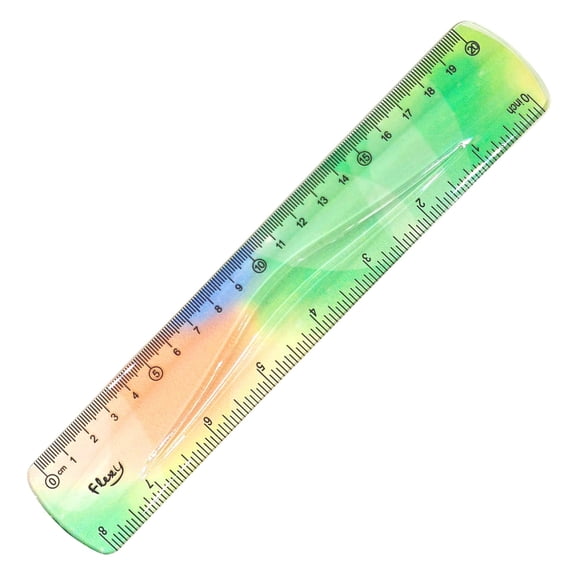 1 Pcs Flexible Ruler, 8 Inch Bendable Ruler with Centimeter and Inch, Soft Plastic Ruler, Gradient Colored Flex Ruler, for Home Office Classroom(Green)