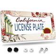 thumbnail image 1 of 1 Pcs Floral License Plate Frame, License Plate Cover for Car Decorative Parts, Aluminum License Plate Bracket Holder Rust-Proof Weather-Proof for US Standard Car, 1 of 9
