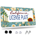 thumbnail image 1 of 1 Pcs Floral Pattern License Plate Frame, License Plate Cover for Car Decorative Parts, Aluminum License Plate Bracket Holder Rust-Proof Weather-Proof for US Standard Car, 1 of 9