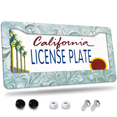thumbnail image 1 of 1 Pcs Floral Pattern License Plate Frame, License Plate Cover for Car Decorative Parts, Aluminum License Plate Bracket Holder Rust-Proof Weather-Proof for US Standard Car, 1 of 9