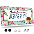 thumbnail image 1 of 1 Pcs Flower Pattern Frame License Plate Frame,License Plate Cover for Car Decorative Parts,Aluminum License Plate Bracket Holder Rust-Proof for US Standard Car, 1 of 8
