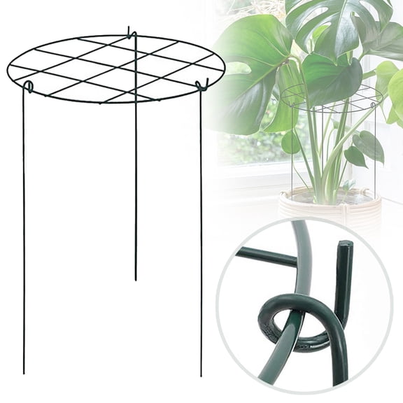 1 Pcs Flower Support Rings, Peony Cage Plant Support Stake,Grow Through Grid Plant Brace, Hoops with 3 Pcs Legs for Heavy Blossoms