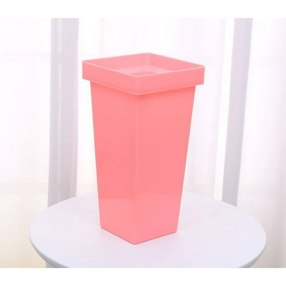 1 Pcs Flower Vase Indoor Tall Pots for Plants Square Planters Outdoor Plastic Tree Planter 13.4 inch Large Resin Flower Pots Front Porch Modern Decorative Containers Patio Deck,Pink