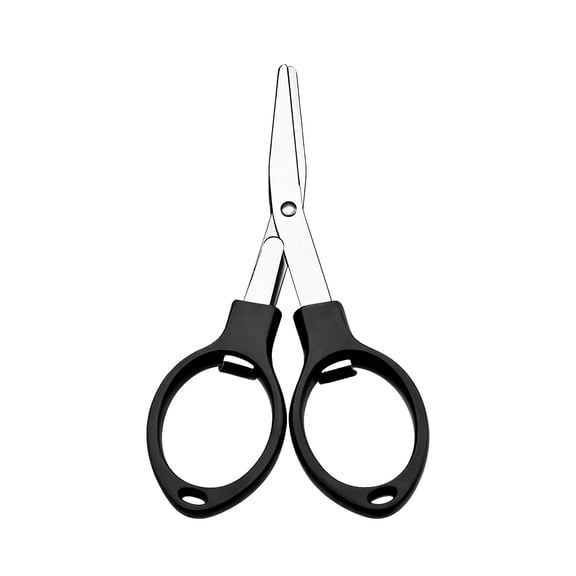 1 Pcs Folding Scissors,Portable Stainless Telescopic Cutter,Small Travel Scissors,Safety Foldable Pocket Badge Small Scissors,Small Metal Folding Scissors for Home,Diy Craft, Sewing,Travel,(Black)
