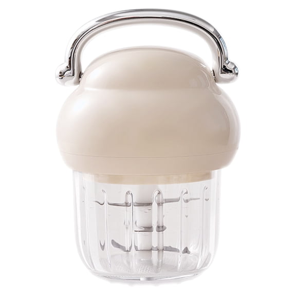 1 Pcs Food Chopper,Electric Mini Garlic Chopper with Handle,Small Grinder,Food Processor,Small Garlic Chopper Mincer,Electric Chopper Tool,Rechargeable Wireless Veggie Grinder,(Beige,4.72x6.85 in)