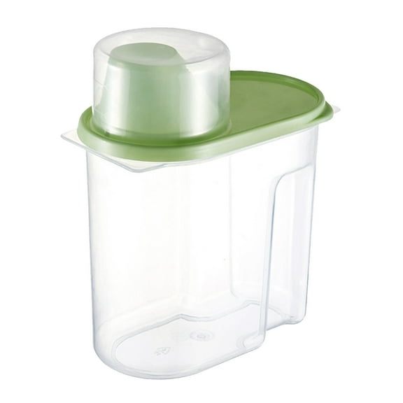 1 Pcs Food Storage Containers with Lid, Rice Storage Bin Cereal Storage Container, Food Airtight Container with Pouring Spout and Measuring Cup for Oatmeal Grain Pasta Flour Dog Cat Food