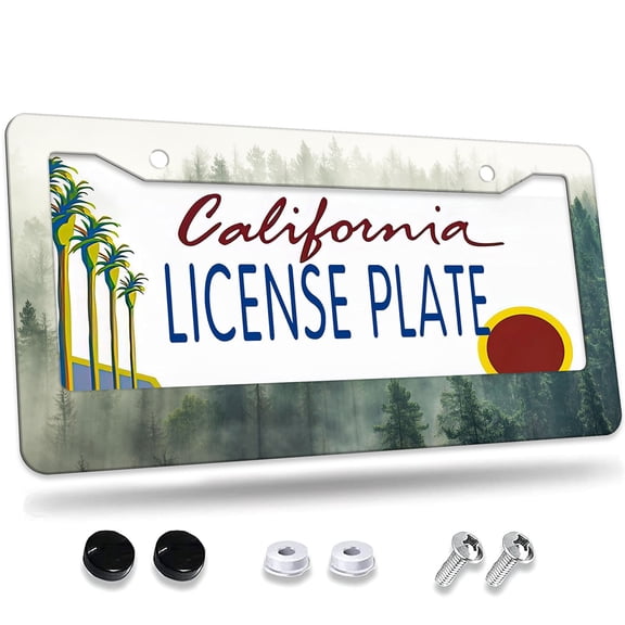 1 Pcs Forest License Plate Frame License Plate Frame,License Plate Cover for Car Decorative Parts,Aluminum License Plate Bracket Holder Rust-Proof for US Standard Car