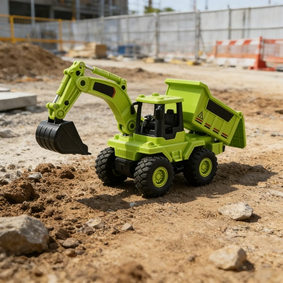 Four Wheel Loader Truck Toy, Mini Construction Vehicles, Construction Equipment Bulldozer Models,Mini Trucks Gift for Kids and Collectors(Green, 6.8 x 2.6 x 3.1 in)
