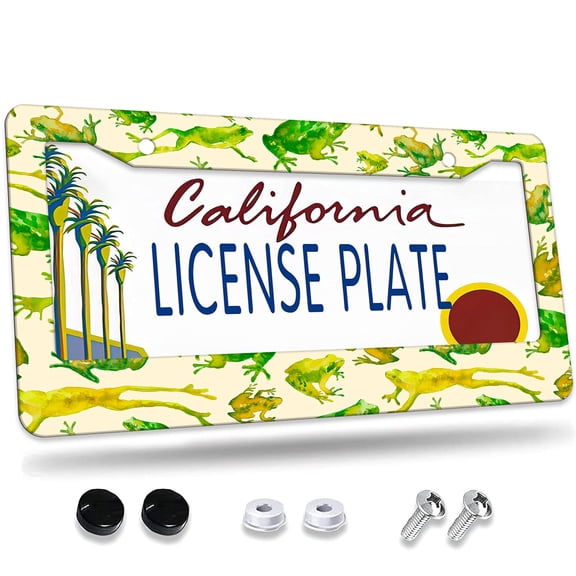 1 Pcs Frog Pattern License Plate Frame License Plate Frame,License Plate Cover for Car Decorative Parts,Aluminum License Plate Bracket Holder Rust-Proof for US Standard Car