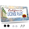 thumbnail image 1 of 1 Pcs Frost Patterns License Plate Frame, License Plate Cover for Car Decorative Parts, Aluminum License Plate Bracket Holder Rust-Proof Weather-Proof for US Standard Car, 1 of 9