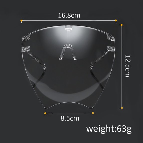 1 Pcs Full Face High-definition Transparent Anti Fog Anti Splash Protective Mask High Transparency Goggles Nail Art Tool (1PCS)