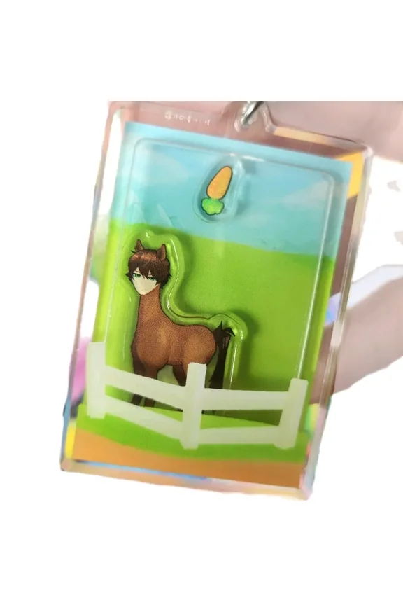1 Pcs Funny Dating Sim Game Shaker Keychain - Double Sided Acrylic Funny Gag Anime Gift