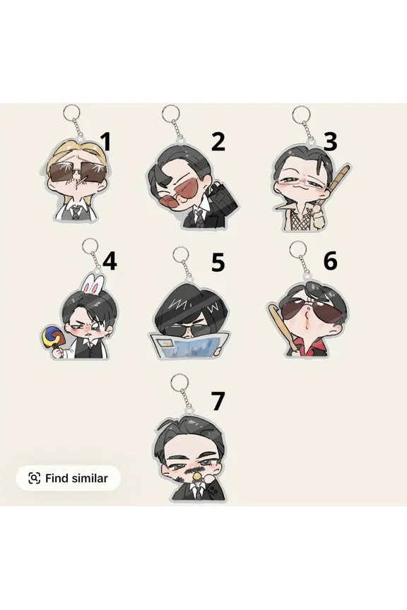 1 Pcs Funny Meme Chibi 2.0 MV Acrylic Keychain