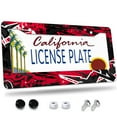 thumbnail image 1 of 1 Pcs Gaming Style Border Background License Plate Frame,License Plate Cover for Car Decorative Parts,Aluminum License Plate Bracket Holder Rust-Proof for US Standard Car, 1 of 8