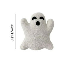 1 Pcs Ghost Halloween Pillows Halloween Throw Pillows Stuffed Ghost Shaped Pillow Cute Soft Ghost Throw Pillow Decorative Spooky Pillows for Halloween Party Outdoor Home Cushion Decorations,