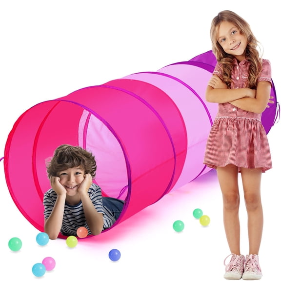 1 Pcs Giant 27.6 Inch Kids Play Tunnel and up Opening Colorful Pop up Crawl Tunnel Toy with Breathable Mesh Game Tent Toy Girl Boy Gift or Dog Cat Pet Tunnels