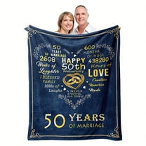 1 Pcs Gifts For 50th Anniversary Blanket, 50 Years Anniversary Golden Wedding Gifts For Couple Parents Grandparent, 50th Wedding For Husband Wife, 50 Years Of Marriage Throw Blanket