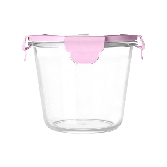 1 Pcs Glass Food Storage Containers with Airtight Lids, Round Lunch Box Jars for Soup Fruit Meal Prep - Microwave, Oven, Freezer Safe