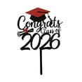 thumbnail image 1 of 1 Pcs Glitter Class of 2026 Cake Topper – Congrats Grad Cap Decoration for High School and College Graduation Party – 2026 Graduation Supplies for Cake and Dessert Table, Black-4, 6.10x3.94 Inch, 1 of 6