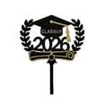 thumbnail image 1 of 1 Pcs Glitter Class of 2026 Cake Topper – Congrats Grad Cap Decoration for High School and College Graduation Party – 2026 Graduation Supplies for Cake and Dessert Table, Black-2, 6.10x3.94 Inch, 1 of 7