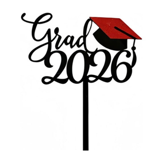 1 Pcs Glitter Class of 2026 Cake Topper – Congrats Grad Cap Decoration for High School and College Graduation Party – 2026 Graduation Supplies for Cake and Dessert Table, Black-3, 6.10x3.94 Inch