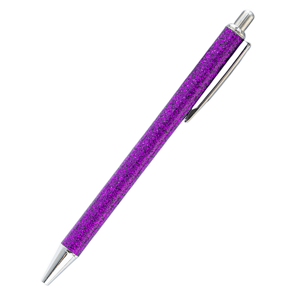 1 Pcs Glitter Metallic Writing Pen,Bling Purple Ballpoint Pen,Pretty Journaling Pen,Retractable Black Ink Pen,Cute Decorative Pen,for Classroom Office Gift By Scheam