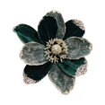 thumbnail image 1 of 1 Pcs Glitter Velvet Christmas Poinsettia Flower,7.87 inch Artificial Velvet Magnolia Flower,Christmas Tree Decoration,Sequined Velvet Poinsettia Flower for Home Table Decorations,Z1-Green, 1 of 5