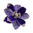 thumbnail image 1 of 1 Pcs Glitter Velvet Christmas Poinsettia Flower,7.87 inch Artificial Velvet Magnolia Flower,Christmas Tree Decoration,Sequined Velvet Poinsettia Flower for Home Table Decorations,Z1-Blue, 1 of 5