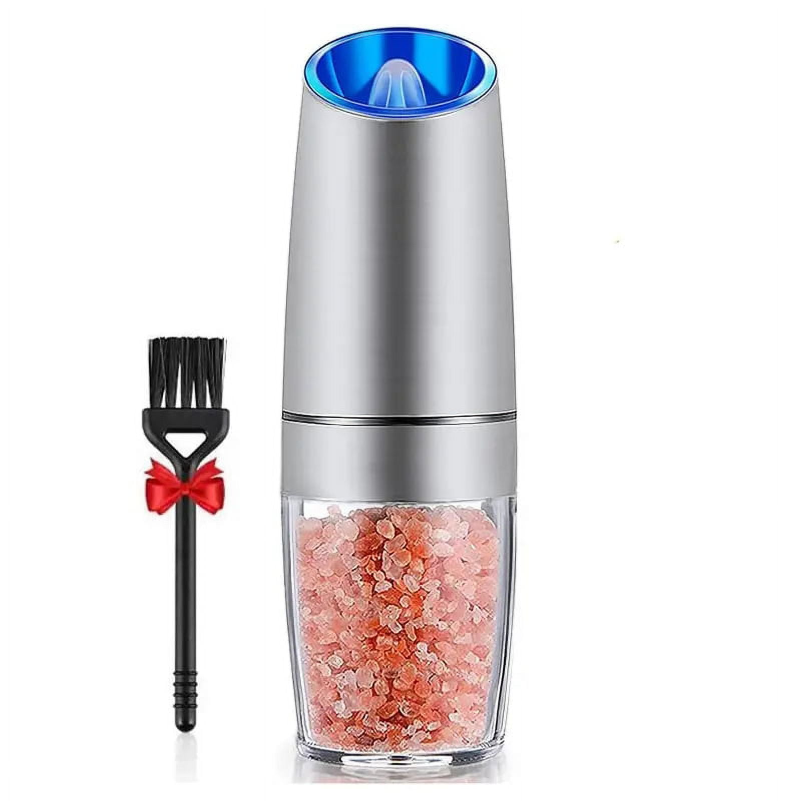 Gravity Electric Pepper and Salt Grinder Set, Battery Powered with LED  Light, Adjustable Coarseness, One Hand Automatic Operation, Stainless Steel  2 Pack, Great for Arthritis & Dexterity issues - ENDOMET