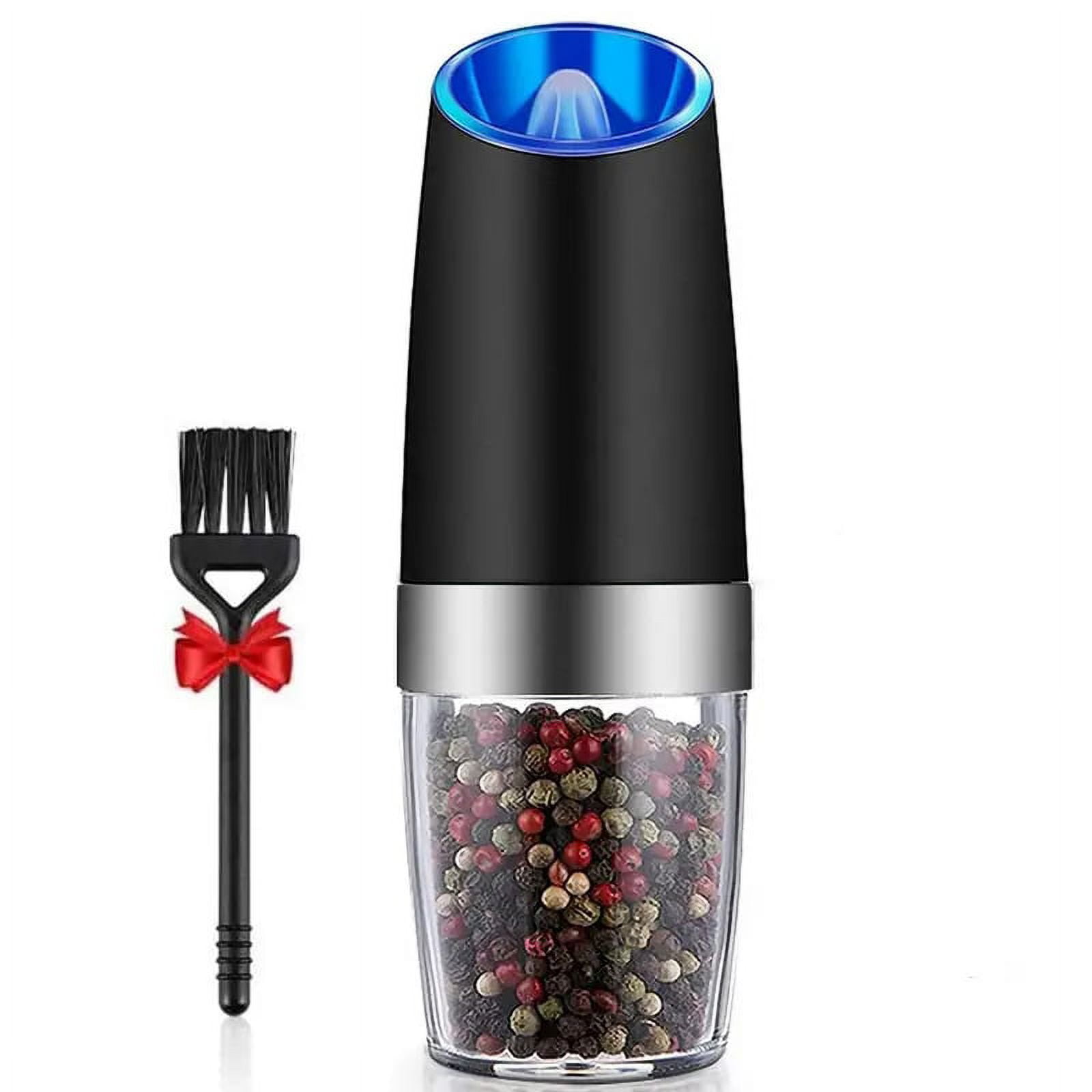 CAISIMIKI Electric Salt or Pepper Grinder Battery Operated, Automatic  Pepper Mill Grinder with LED Light, Adjustable Coarseness, One Hand  Operated